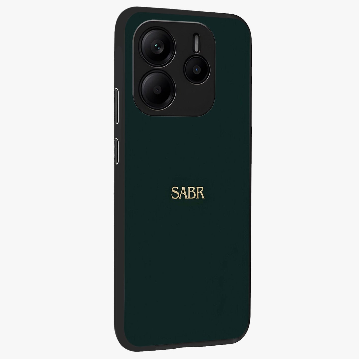 Sabr Minimal Patience Glass Case upright view showcasing calm minimalist artwork with motivational patience theme.