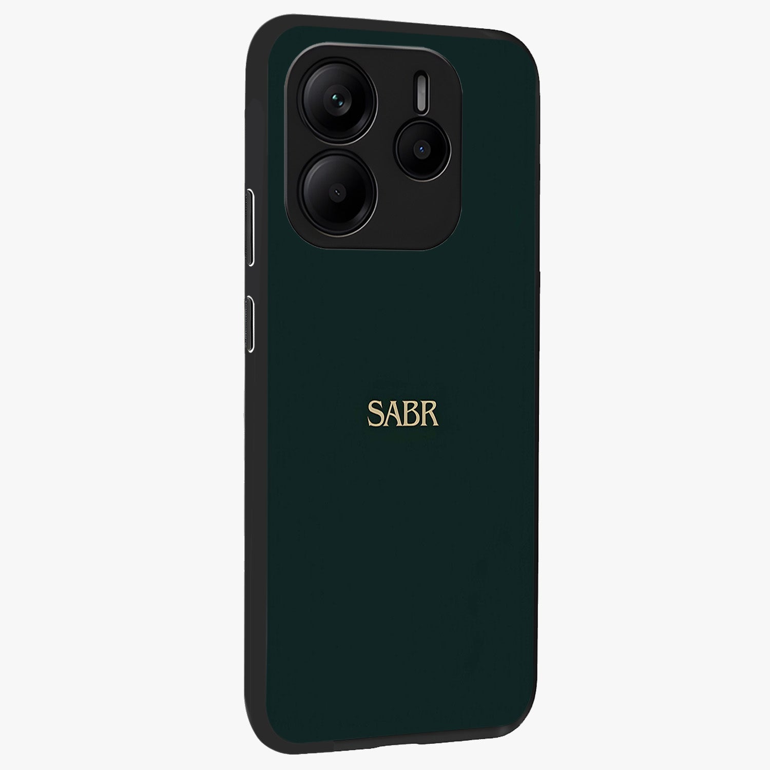 Sabr Minimal Patience Glass Case upright view showcasing calm minimalist artwork with motivational patience theme.