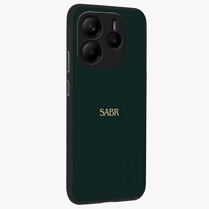 Sabr Minimal Patience Glass Case upright view showcasing calm minimalist artwork with motivational patience theme.