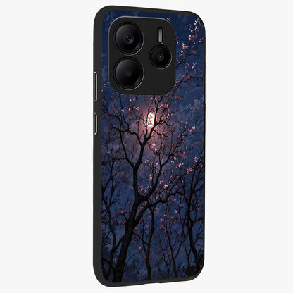Twilight Sakura Serenade Glass Case upright view showcasing beautiful cherry blossom artwork with serene evening theme.