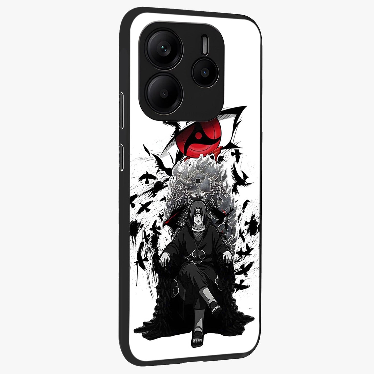 Uchiha Shadow Throne Glass Case upright view showcasing magical underwater galaxy artwork with vibrant cosmic theme.
