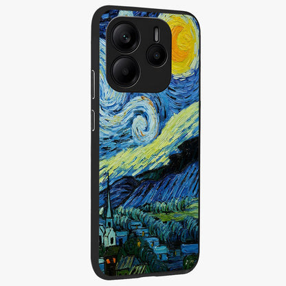 Van Gogh Art Glass Case upright view showcasing expressive painting style artwork with timeless artistic theme.