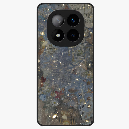 Aesthetic Astrolophia Glass Case showing flat back view with dreamy aesthetic design and glossy glass finish.