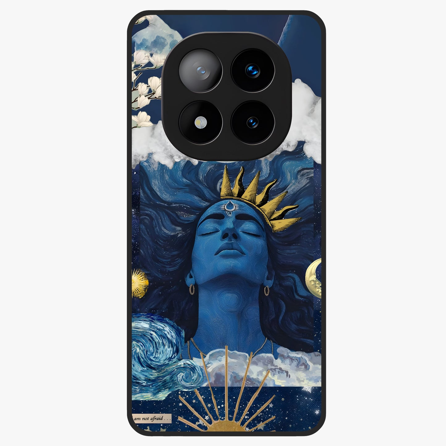 Aesthetic Lord Shiva Glass Case showing flat back view with divine Shiva artwork and glossy glass finish.