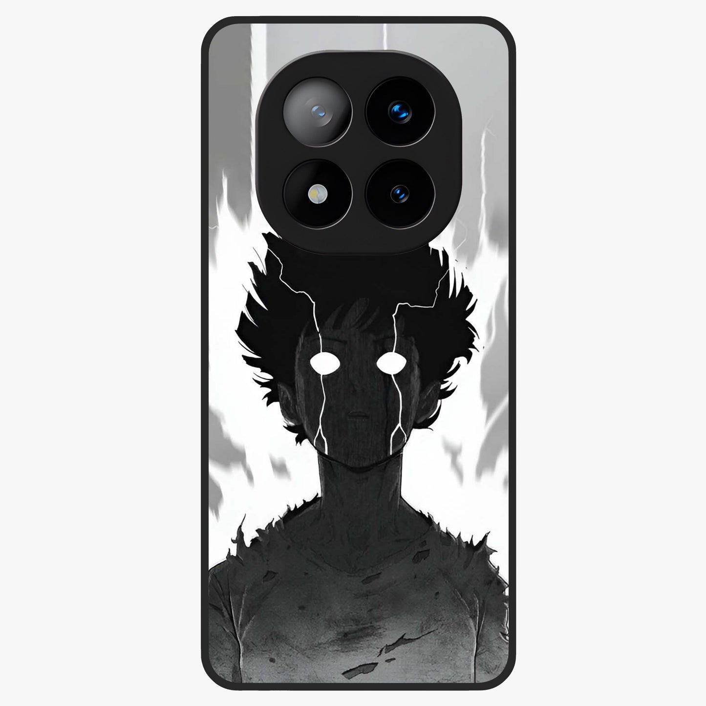 Awakened Inner Rage Glass Case showing flat back view with intense artistic artwork and glossy glass finish.