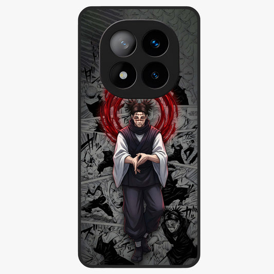 Cursed Ritual Ascension Glass Case showing flat back view with dark ritual themed artwork and glossy glass finish.