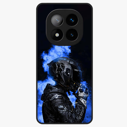 Cyber Sentinel Protocol Glass Case showing flat back view with futuristic cyber themed artwork and glossy glass finish.