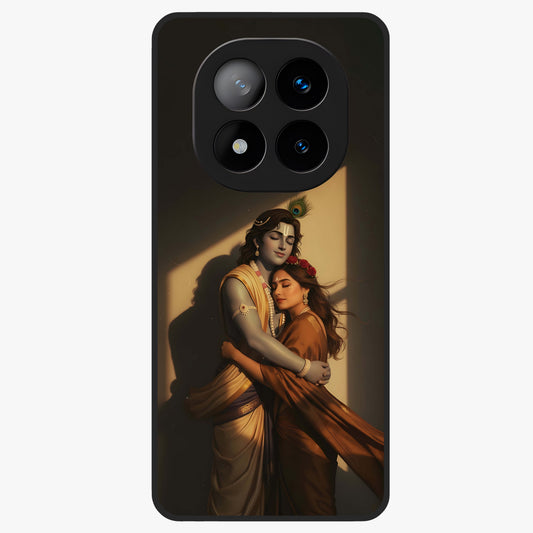 Divine Eternal Love Glass Case showing flat back view with spiritual love themed artwork and glossy glass finish.