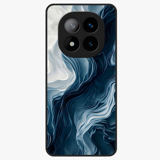 Ethereal Paper Marble Glass Case showing flat back view with soft marble paper texture artwork and glossy glass finish.