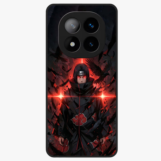 Focused Blade Discipline Glass Case showing flat back view with warrior sword themed artwork and glossy glass finish.