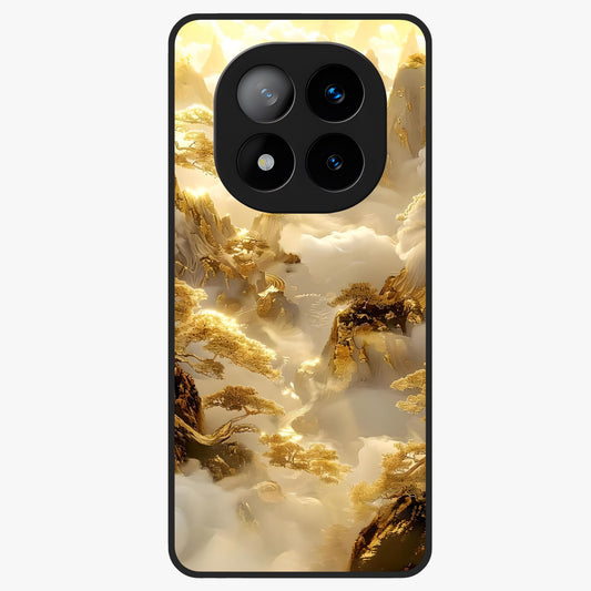 Gates Of Illumination Glass Case showing flat back view with mystical illuminated gate artwork and glossy glass finish.