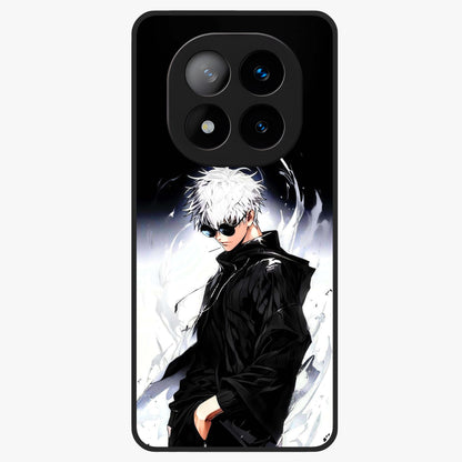 Limitless Shadow King Glass Case showing flat back view with powerful shadow warrior artwork and glossy glass finish.