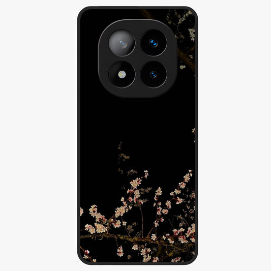 Petal Moon Light With Custom Name Glass Case showing flat back view with floral moonlight artwork and personalized name design.