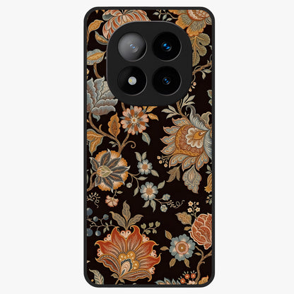 Vintage Floral Dream Glass Case showing flat back view with classic floral artwork and glossy glass finish.