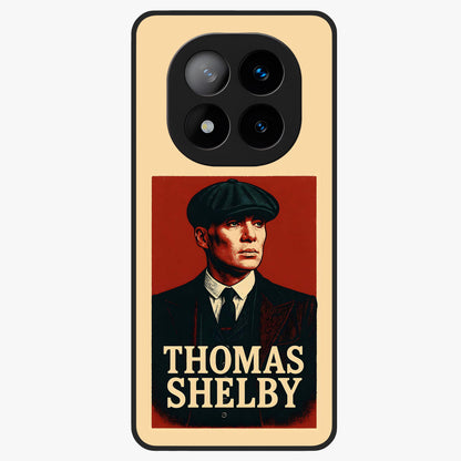 Vintage Mafia Authority Glass Case showing flat back view with bold vintage mafia inspired artwork and glossy glass finish.