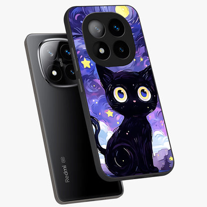 Abstract Cat Art Glass Case displayed in angled mockup highlighting modern abstract cat artwork and sleek glass surface.