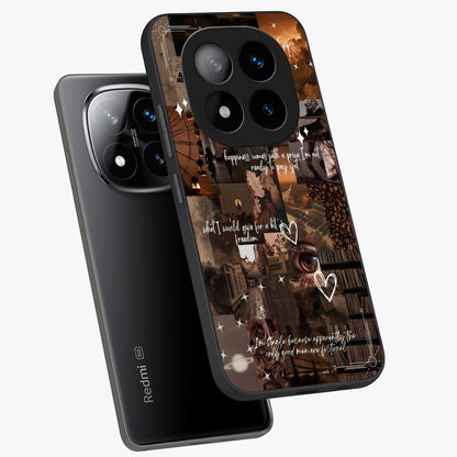 Bittersweet Aesthetic Chaos Glass Case displayed in angled mockup highlighting expressive abstract artwork and edgy aesthetic theme.