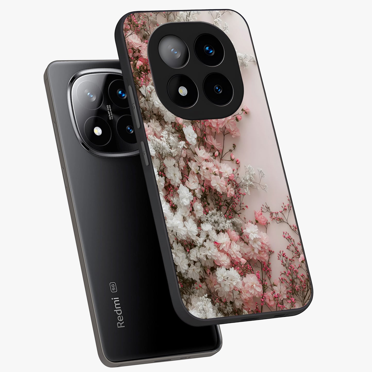 Blush Blossom Cloud Glass Case displayed in angled mockup highlighting soft cloud and blossom design with pastel aesthetic.
