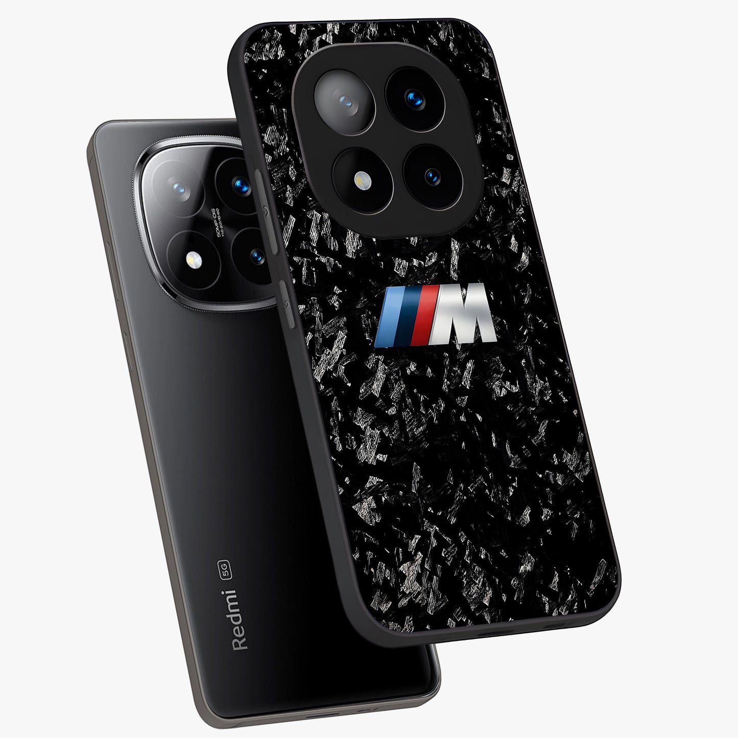 Carbon Speed Mark Glass Case displayed in angled mockup highlighting racing inspired carbon design and sleek aesthetic style.