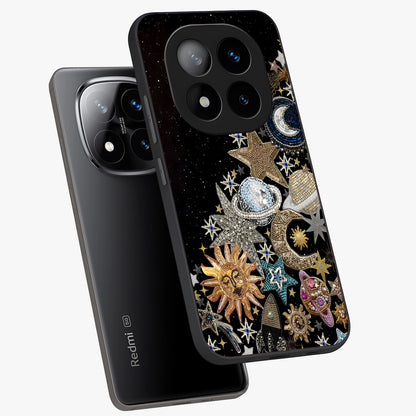 Cosmic Sparkle Dreams Glass Case displayed in angled mockup highlighting dreamy star sparkle design with celestial aesthetic.