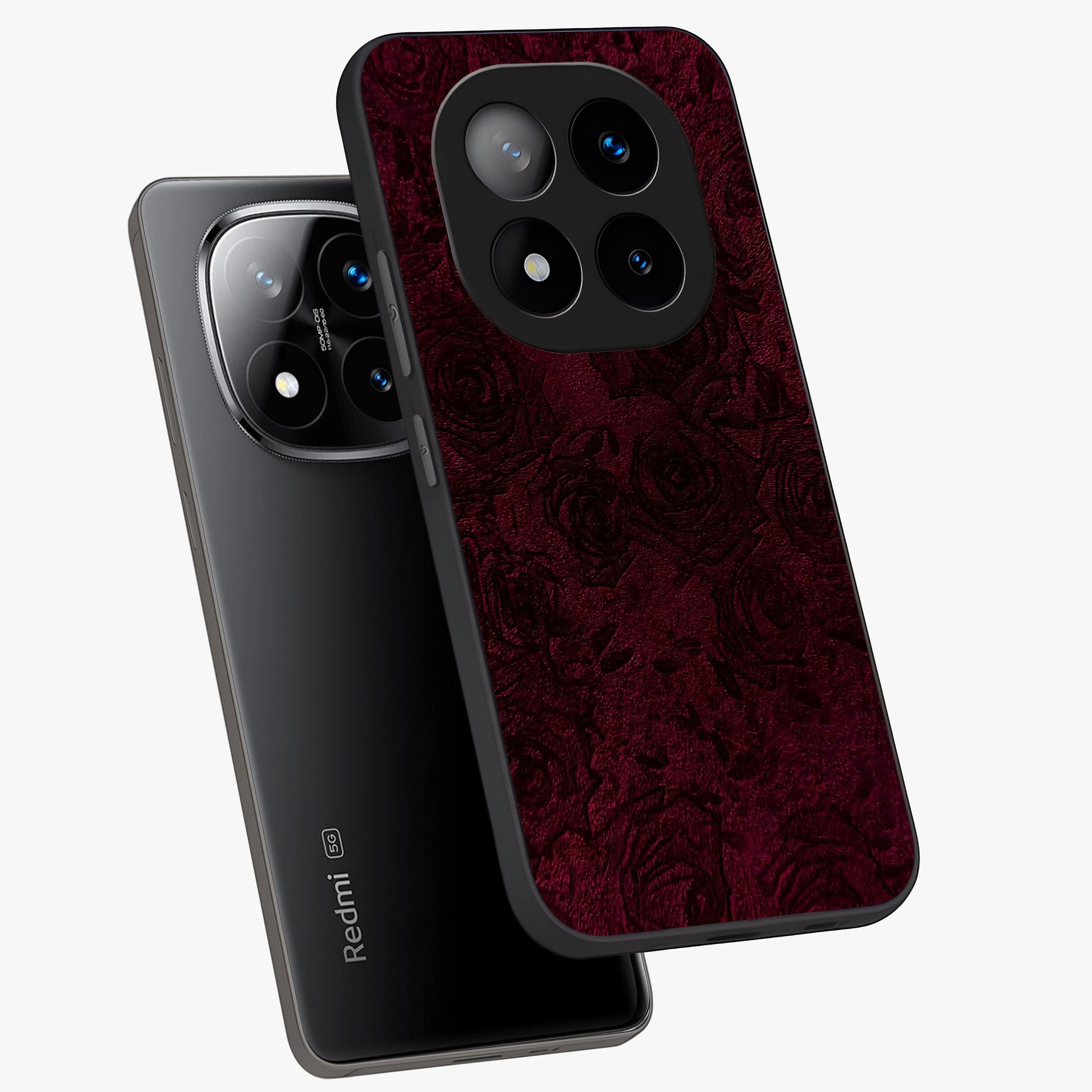 Crimson Fade Flow Glass Case displayed in angled mockup highlighting smooth gradient design with modern aesthetic style.