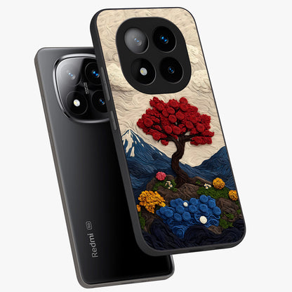 Eternal Nature Tapestry Glass Case displayed in angled mockup highlighting detailed botanical pattern with artistic aesthetic.