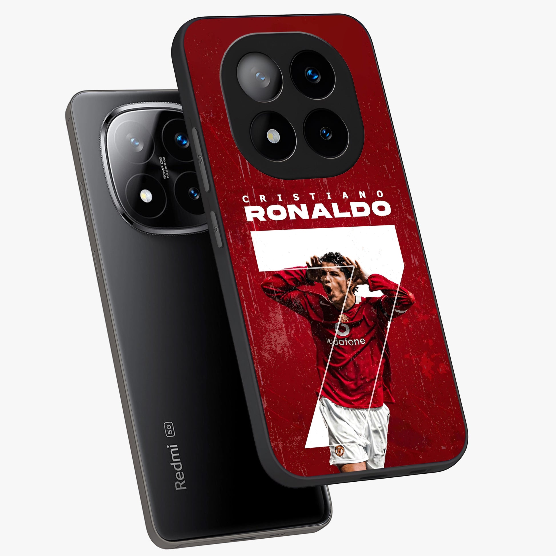 Goal Celebration Legacy Glass Case displayed in angled mockup highlighting energetic sports celebration design with bold athletic theme.