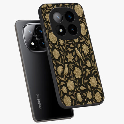 Golden Evil Eye Mandala Glass Case displayed in angled mockup highlighting protective evil eye symbol with golden mandala design.