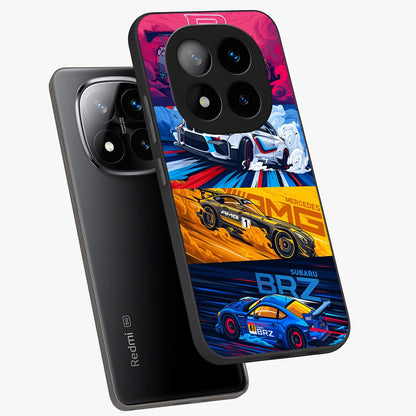 JDM Sports Car Glass Case displayed in angled mockup highlighting sleek Japanese racing car design with automotive aesthetic.