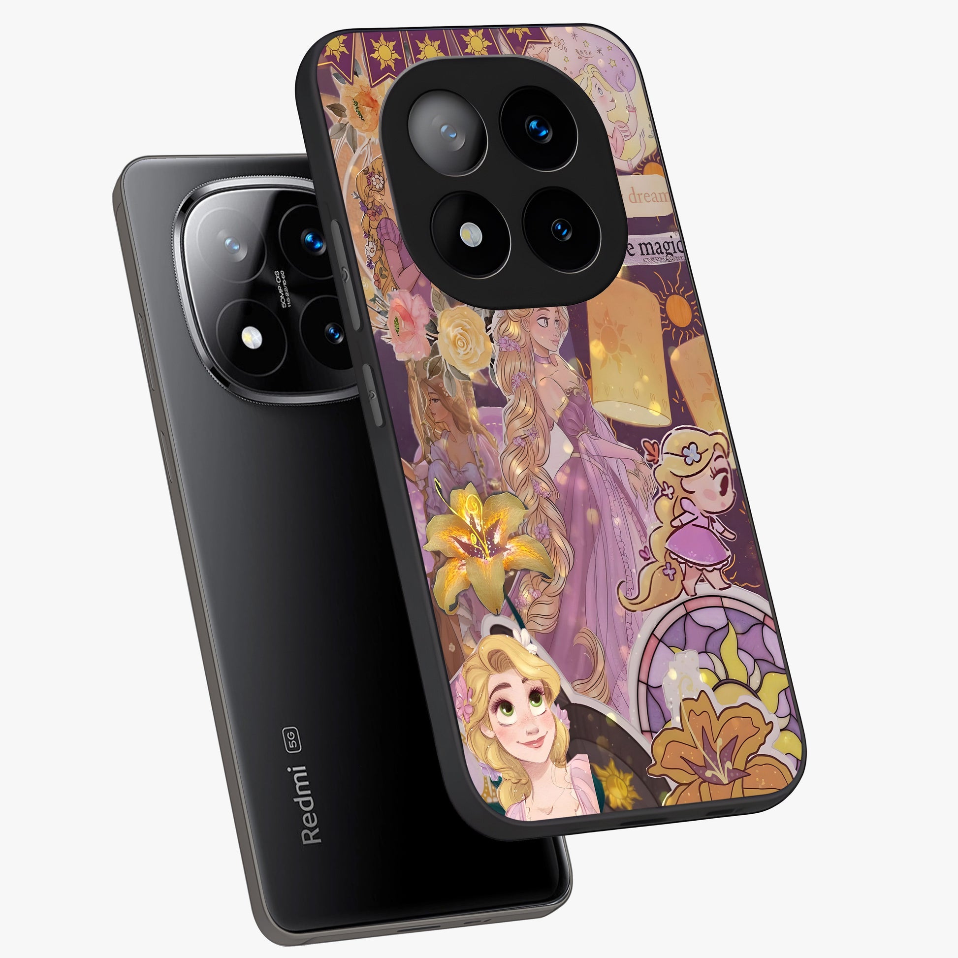 Magical Tangled Dream Glass Case displayed in angled mockup highlighting whimsical fantasy design with magical aesthetic.