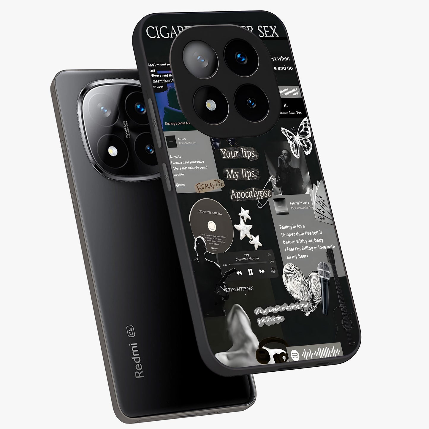 Midnight Love Echo Glass Case displayed in angled mockup highlighting elegant love inspired design with deep aesthetic style.