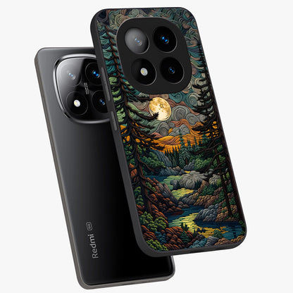 Moonlight Forest Dream Glass Case displayed in angled mockup highlighting dreamy forest design with glowing moon aesthetic.