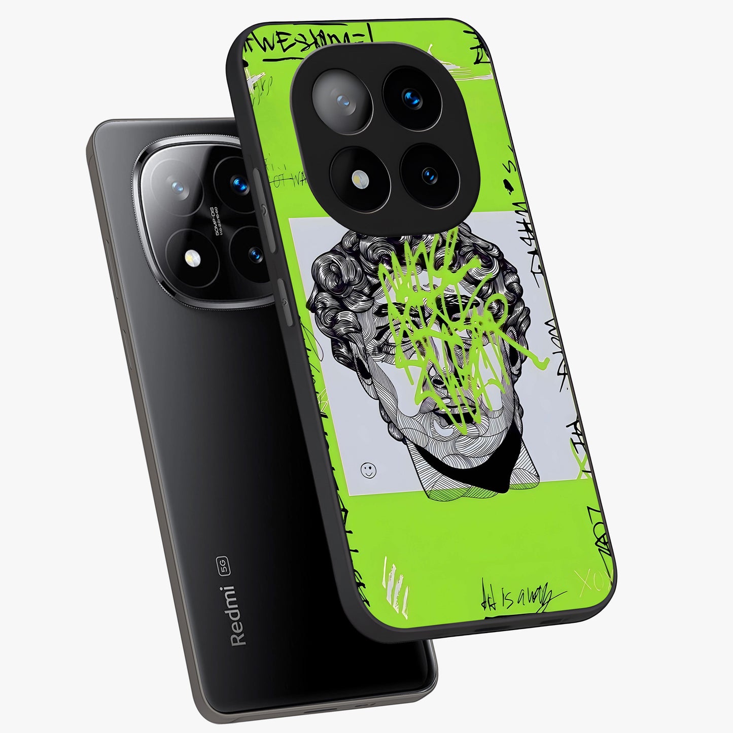 Neo Graffiti Rebellion Glass Case displayed in angled mockup highlighting urban street art design with rebellious aesthetic.
