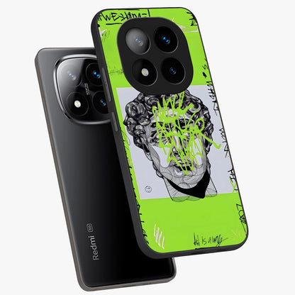 Neo Graffiti Rebellion Glass Case displayed in angled mockup highlighting urban street art design with rebellious aesthetic.
