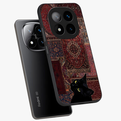 Regal Magic Cat Apple Glass Case displayed in angled mockup highlighting whimsical feline design with fantasy aesthetic.