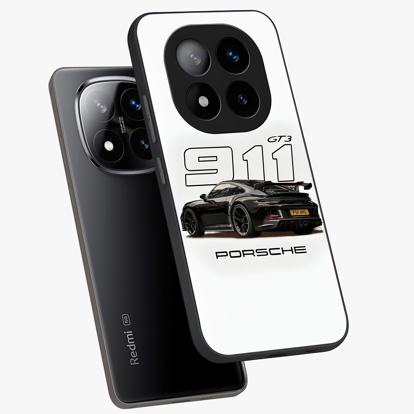 Turbo Legacy Icon Glass Case displayed in angled mockup highlighting dynamic automotive design with performance aesthetic.