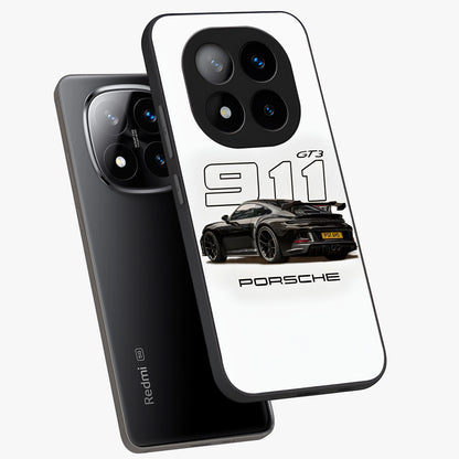 Turbo Legacy Icon Glass Case displayed in angled mockup highlighting dynamic automotive design with performance aesthetic.