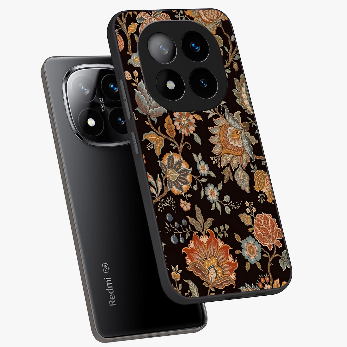 Vintage Floral Dream Glass Case displayed in angled mockup highlighting elegant vintage flower design with soft aesthetic style.