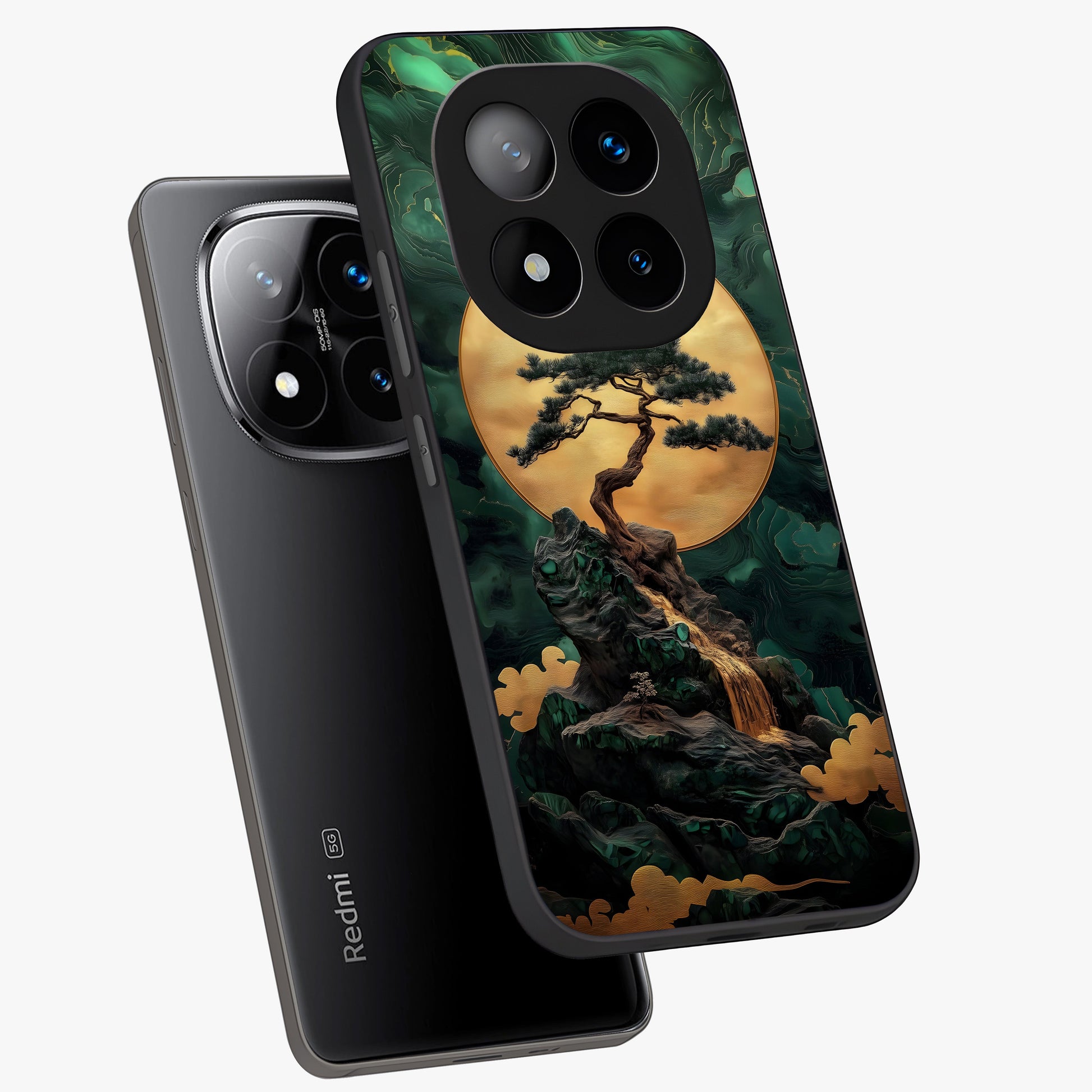 Zen Moon Rise Glass Case displayed in angled mockup highlighting peaceful lunar design with zen aesthetic style.