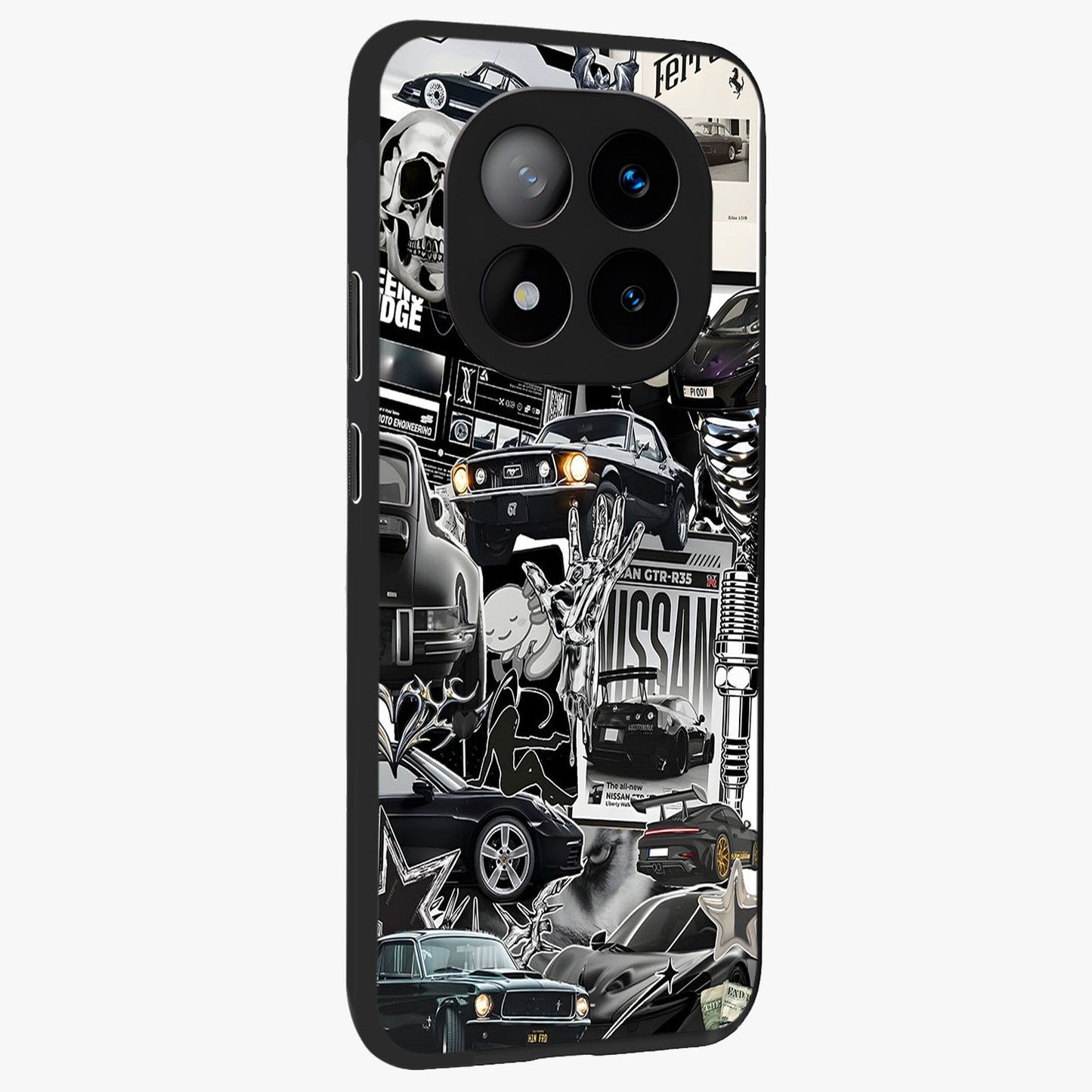Aesthetic Dark Love Glass Case upright view showcasing dramatic romantic artwork with modern aesthetic style.