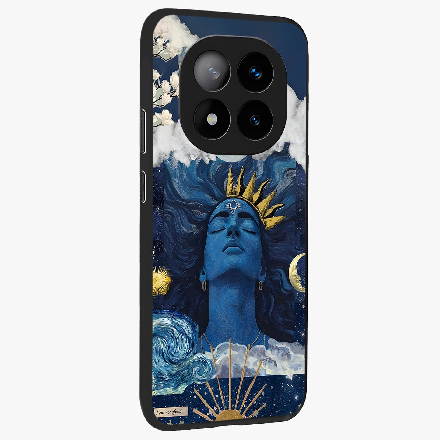 Aesthetic Lord Shiva Glass Case upright view showcasing powerful Lord Shiva artwork with devotional theme.