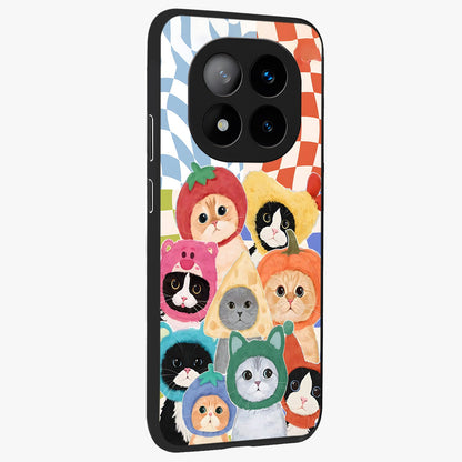 Cats in Fruits Glass Case upright view showcasing charming cat artwork with fun fruity theme.