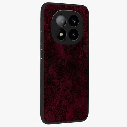 Crimson Fade Flow Glass Case upright view showcasing dynamic crimson flow artwork with stylish abstract theme.