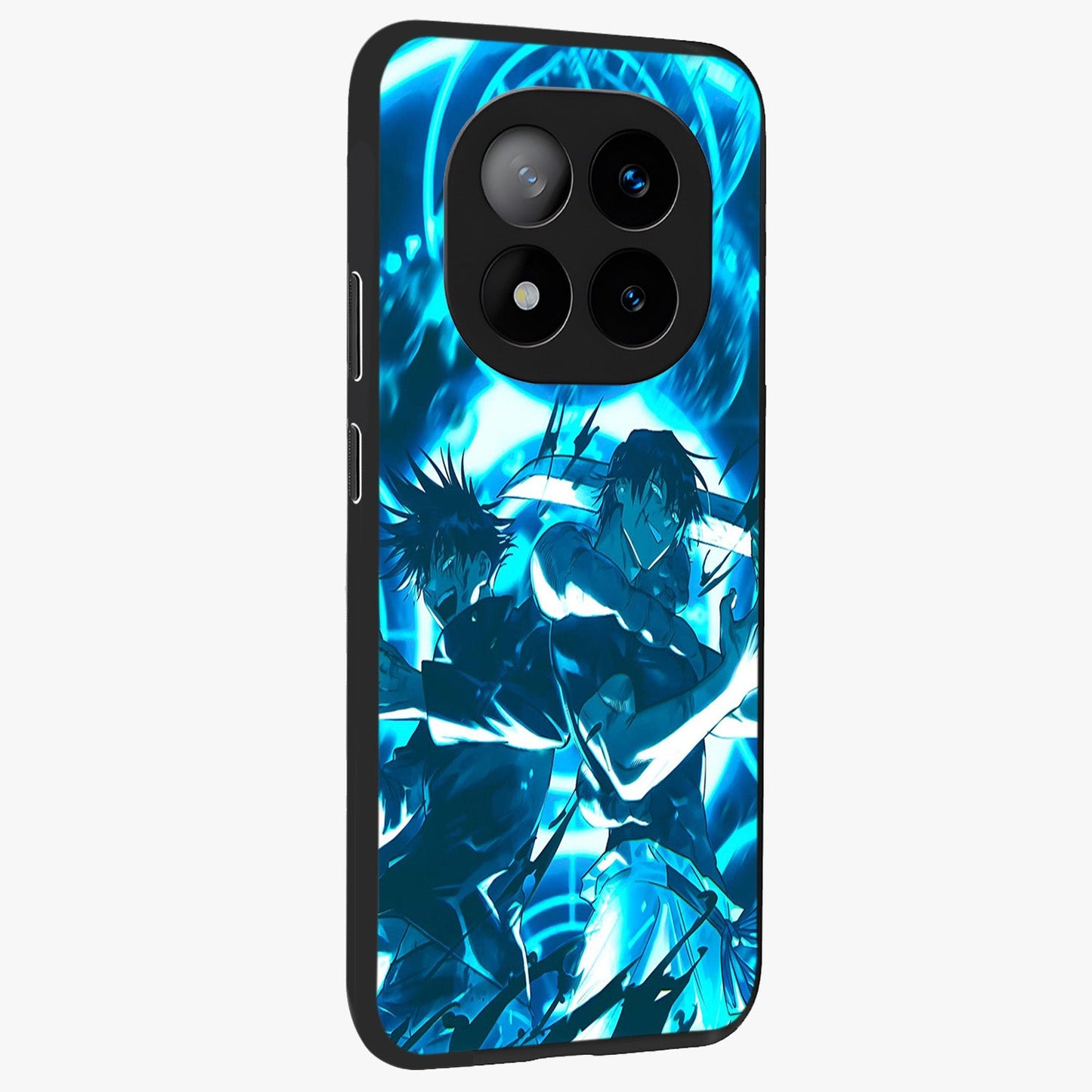 Cursed Energy Clash Glass Case upright view showcasing dramatic clash artwork with bold supernatural theme.
