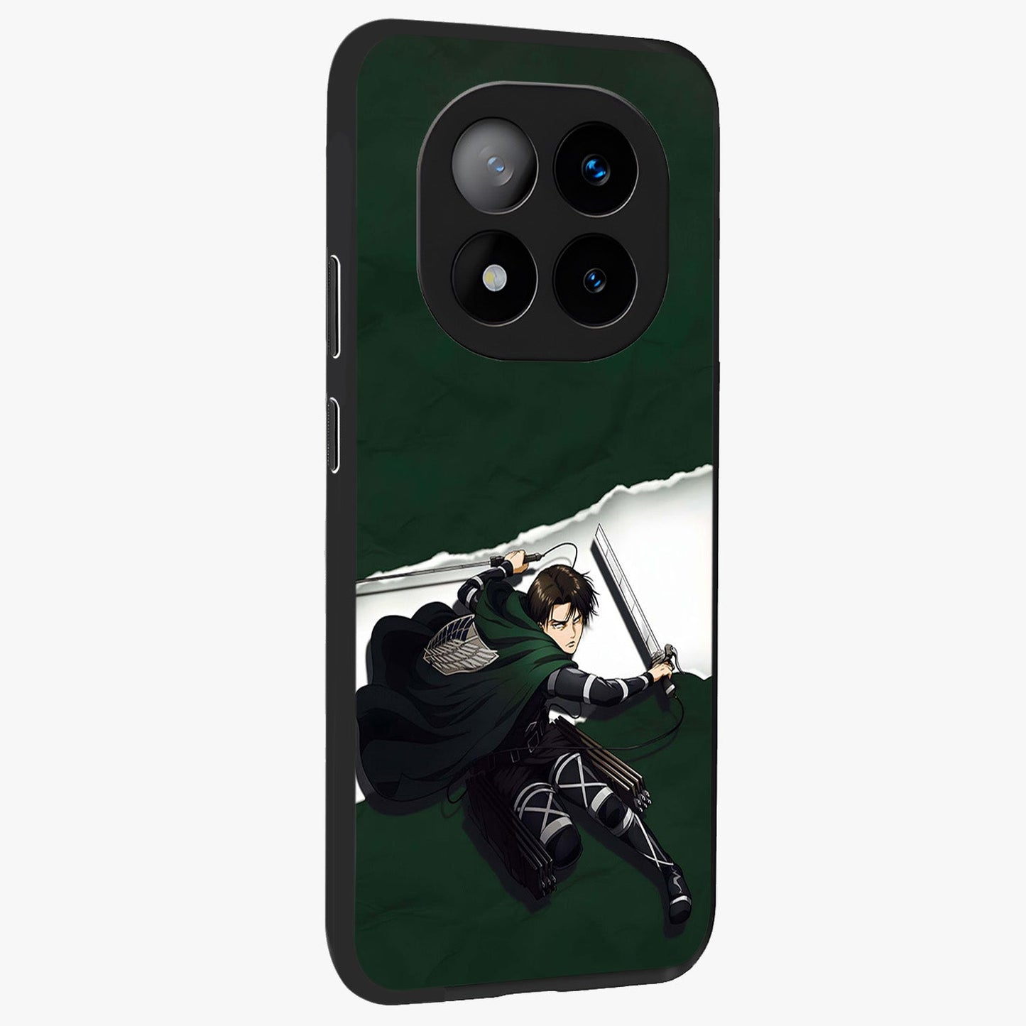 Emerald War Vanguard Glass Case upright view showcasing dramatic warrior artwork with bold fantasy theme.