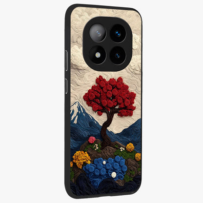 Eternal Nature Tapestry Glass Case upright view showcasing elegant nature tapestry design with decorative style.