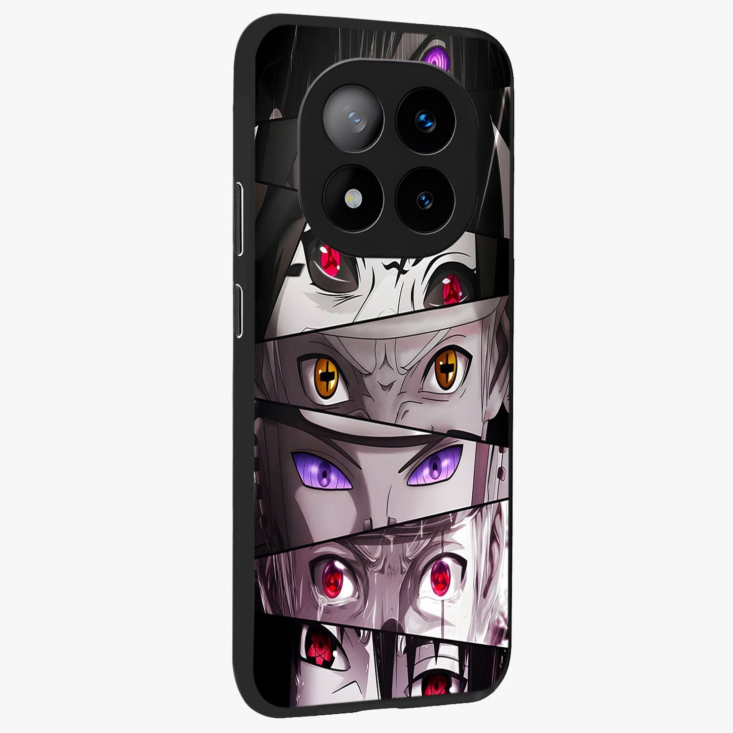 Eyes of Destiny Glass Case upright view showcasing symbolic eye artwork with dramatic artistic theme.