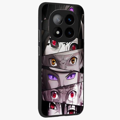 Eyes of Destiny Glass Case upright view showcasing symbolic eye artwork with dramatic artistic theme.