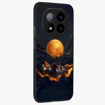 Golden Royal Heritage Glass Case upright view showcasing elegant royal artwork with classic heritage theme.