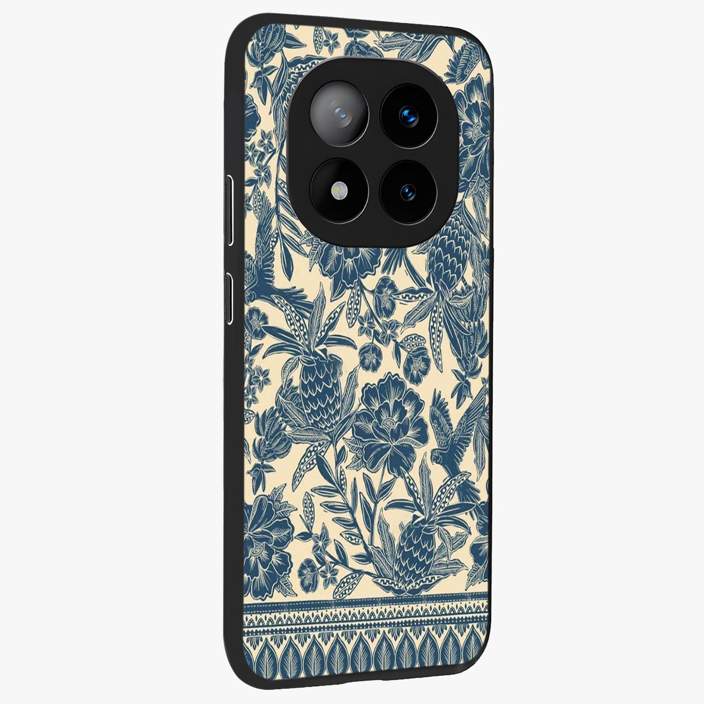 Heirloom Wild Bloom Glass Case upright view showcasing delicate wildflower artwork with timeless floral theme.